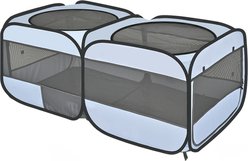 EighteenTek 2 Mesh Room Portable Pop Up Dog Playpen, Grey, Large