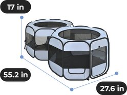 EighteenTek 2 Mesh Room Pop Up Portable Dog Playpen, Grey, Small slide 2 of 7