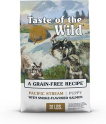 Taste of the Wild Pacific Stream Smoke-Flavored Salmon Puppy Recipe Grain-Free Dry Dog Food, 28-lb bag