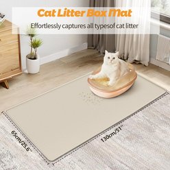 Bartuke Silicone Cat Litter Box Mat, X-Large: 51 x 25.6-in, Beige slide 2 of 6