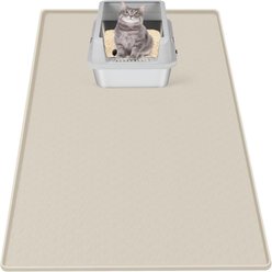 Bartuke Silicone Cat Litter Box Mat, X-Large: 51 x 25.6-in, Beige