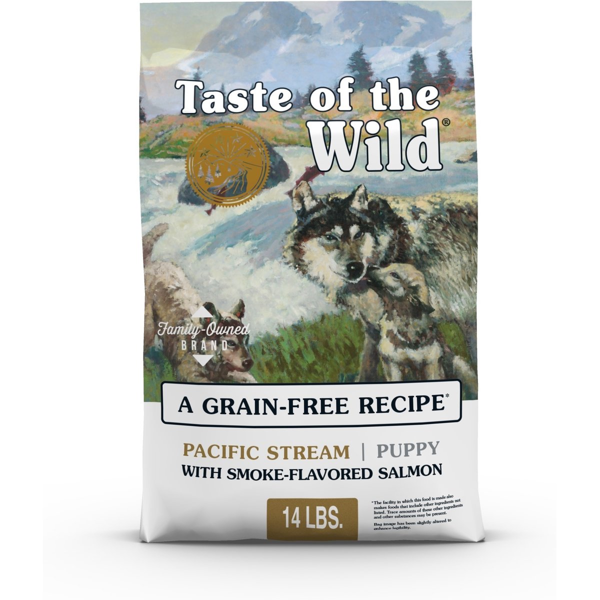 Taste of the Wild Pacific Stream Smoke-Flavored Salmon Puppy Recipe Grain-Free Dry Dog Food, 14-lb bag