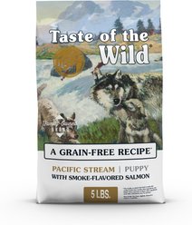 Taste of the Wild Pacific Stream Smoke-Flavored Salmon Puppy Recipe Grain-Free Dry Dog Food, 5-lb bag