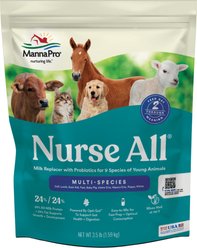 Manna Pro Nurse All Multi-Species Milk Replacer + Probiotics Livestock & Horse Supplement, 3.5-lb bag