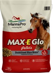 Manna Pro Max-E-Glo Stabilized Rice Bran Pellets Horse Supplement, 40-lb bag