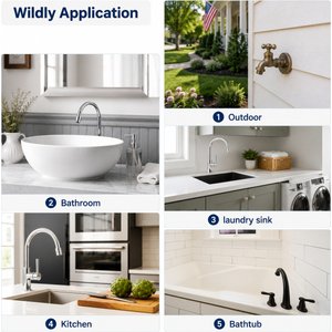 Pawward Sink & Bathtub Faucet Sprayer Attachment with Hose for Dog & Cat Shower, White, 6.6-ft