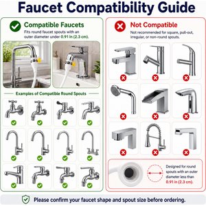 Pawward Sink & Bathtub Faucet Sprayer Attachment with Hose for Dog & Cat Shower, White, 6.6-ft