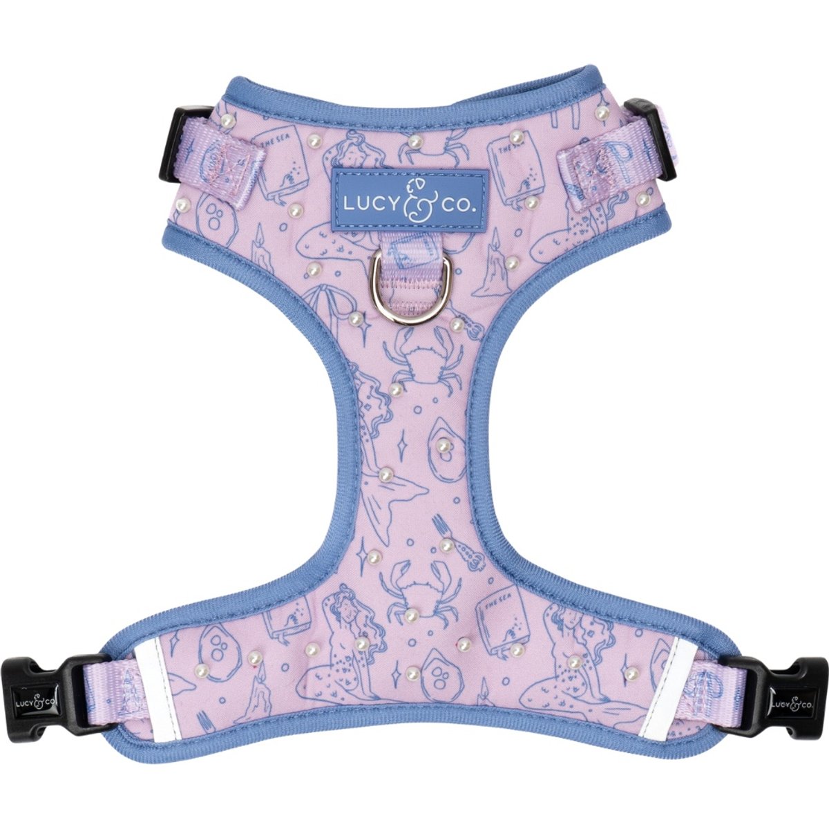Lucy & Co. Magnificent Mermaids Pearl No-Pull Dog Harness, Large: 20 to 28-in chest