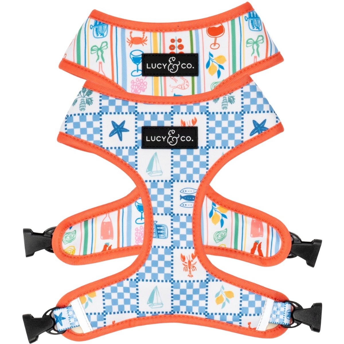 Lucy & Co. Sunny in Sicily Reversible Dog Harness, Medium: 17 to 23-in chest