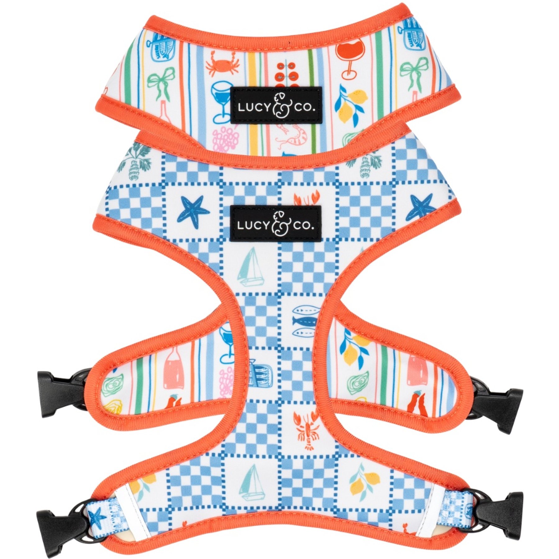 Lucy & Co. Sunny in Sicily Reversible Dog Harness, X-Small: 12 to 15-in chest