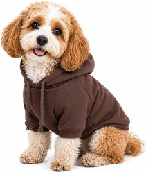 Pet Life Fashion Plush Cotton Hooded Dog Sweater, Brown, Large