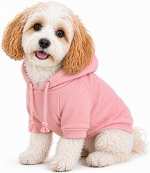 Pet Life Fashion Plush Cotton Hooded Dog Sweater, Pink, Small slide 1 of 8