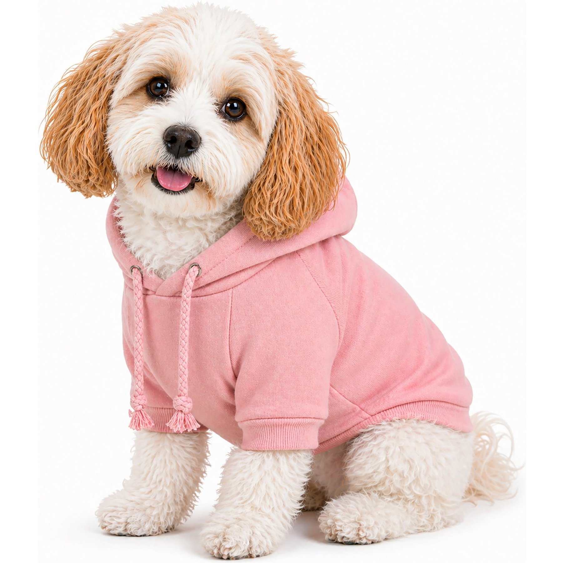 Pet Life Fashion Plush Cotton Hooded Dog Sweater, Pink, Large