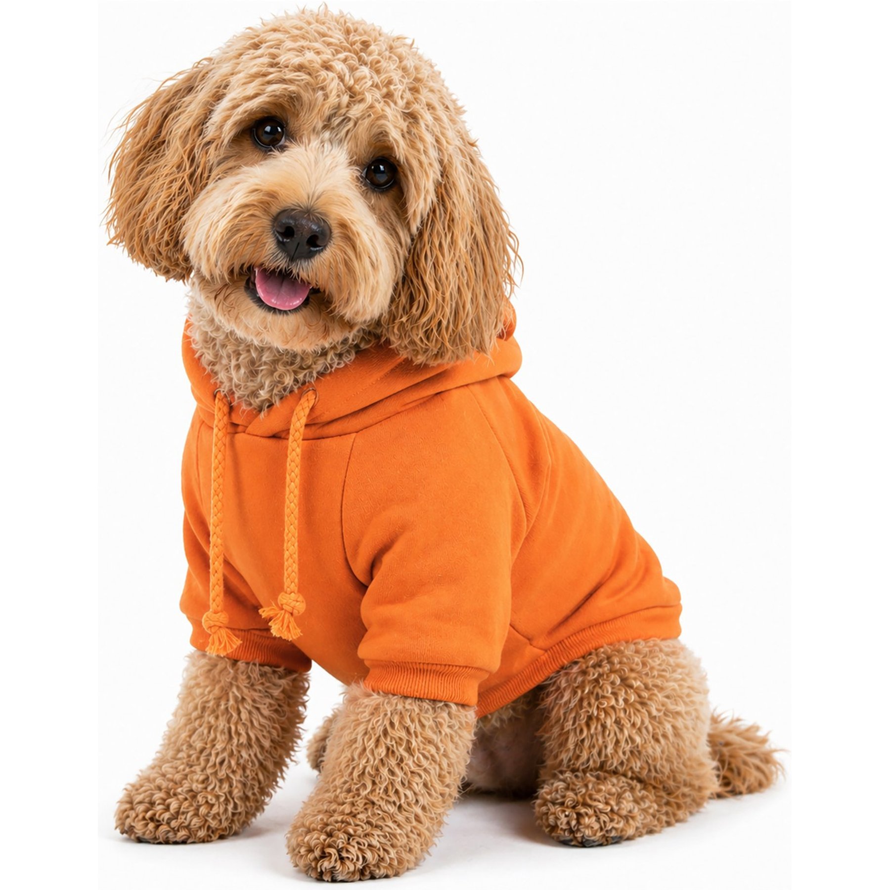 Pet Life Fashion Plush Cotton Hooded Dog Sweater, Small, Orange
