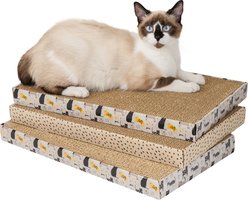 Kitty City Cat Print Scratcher Cat Toy with Catnip, Tan, X-Large, 3 count