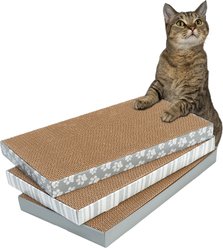 Kitty City Paw Print Scratcher Cat Toy with Catnip, Gray, X-Large, 3 count