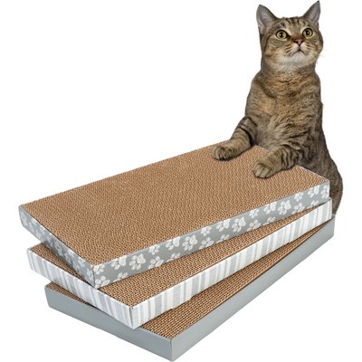 Kitty City Kitty City Paw Print Scratcher Cat Toy with Catnip, Gray, X-Large, 3 count