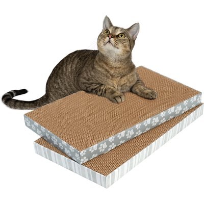 Kitty City Kitty City Paw Print Scratcher Cat Toy with Catnip, Gray, X-Large, 2 count