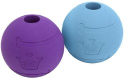 Chew King by Mammoth Fetch Ball Extremely Durable Natural Rubber Tough Dog Chew Toy, Blue & Purple, 2.5-in, 2 count