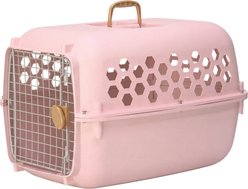SportPet Designs Dog & Cat Travel Kennel, Dusty Blush Pink, 26-in