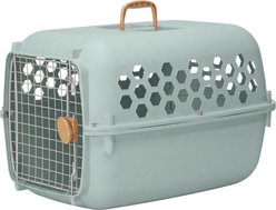 SportPet Designs Dog & Cat Travel Kennel, Sage Green, 26-in