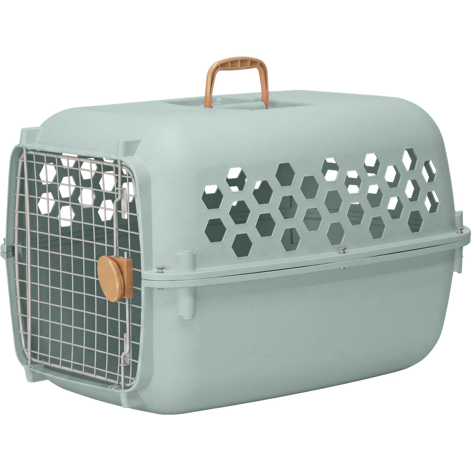 SportPet Designs Dog & Cat Travel Kennel, Sage Green, 26-in