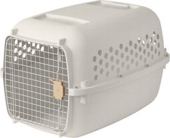 SportPet Designs Dog & Cat Travel Kennel, Cream & Gold, 32-in