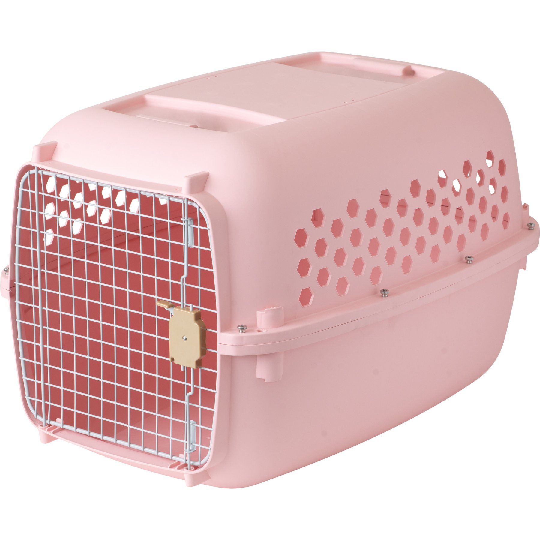 SportPet Designs Dog & Cat Travel Kennel, Dusty Blush Pink, 32-in
