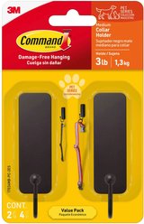 Command Pet Collection Wall Hook, Matte Black, 2 count