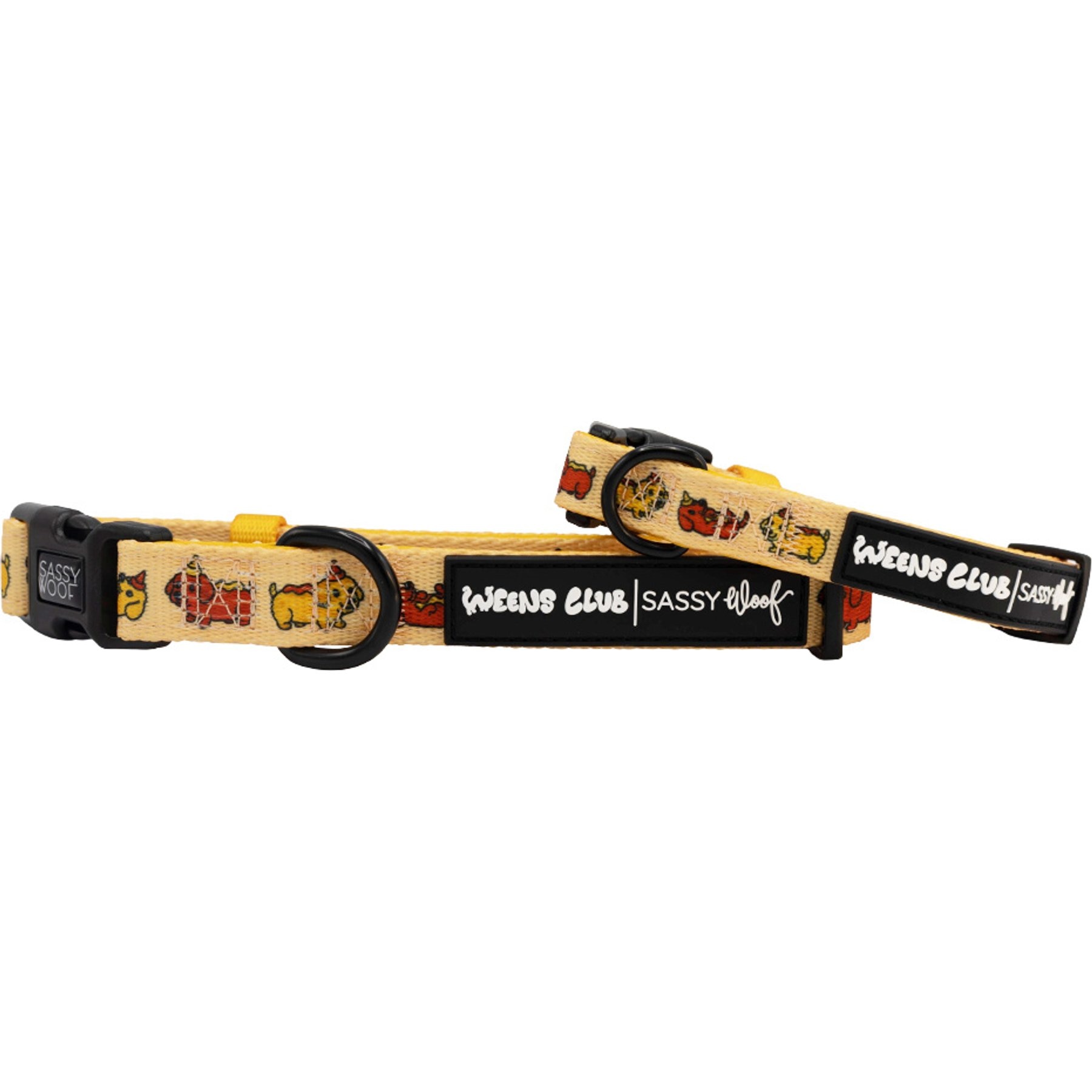 Sassy Woof Hot Dawg Dog Collar, Medium: 19.7-in neck, 0.75-in wide