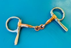 Star Point Horsemanship French Link Halfspoon Copper Eggbutt Miniature Horse Bit, 3.5-in
