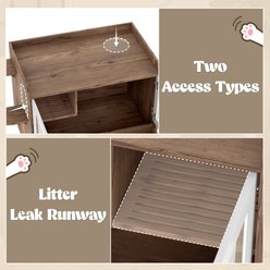 Bencmate Wooden Cat House & Litter Box Enclosure, White slide 2 of 8