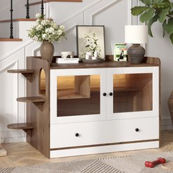 Bencmate Wooden Cat House & Litter Box Enclosure, White