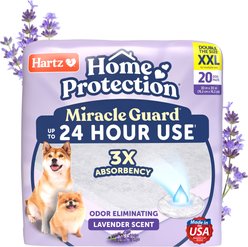 Hartz Miracle Guard Lavender Scented Max Absorbency Odor Eliminating Dog Pads, XX-Large, 20 count