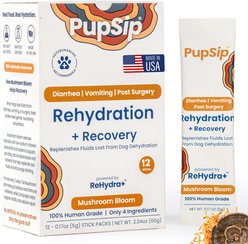 PupSip Turkey Tail Mushroom Digestive Support & Immune Defense Mushroom Powder Supplement for Dogs, 12 count