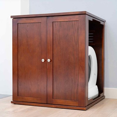 The Refined Feline The Refined Feline Self Cleaning Litter Box Cabinet, Mahogany