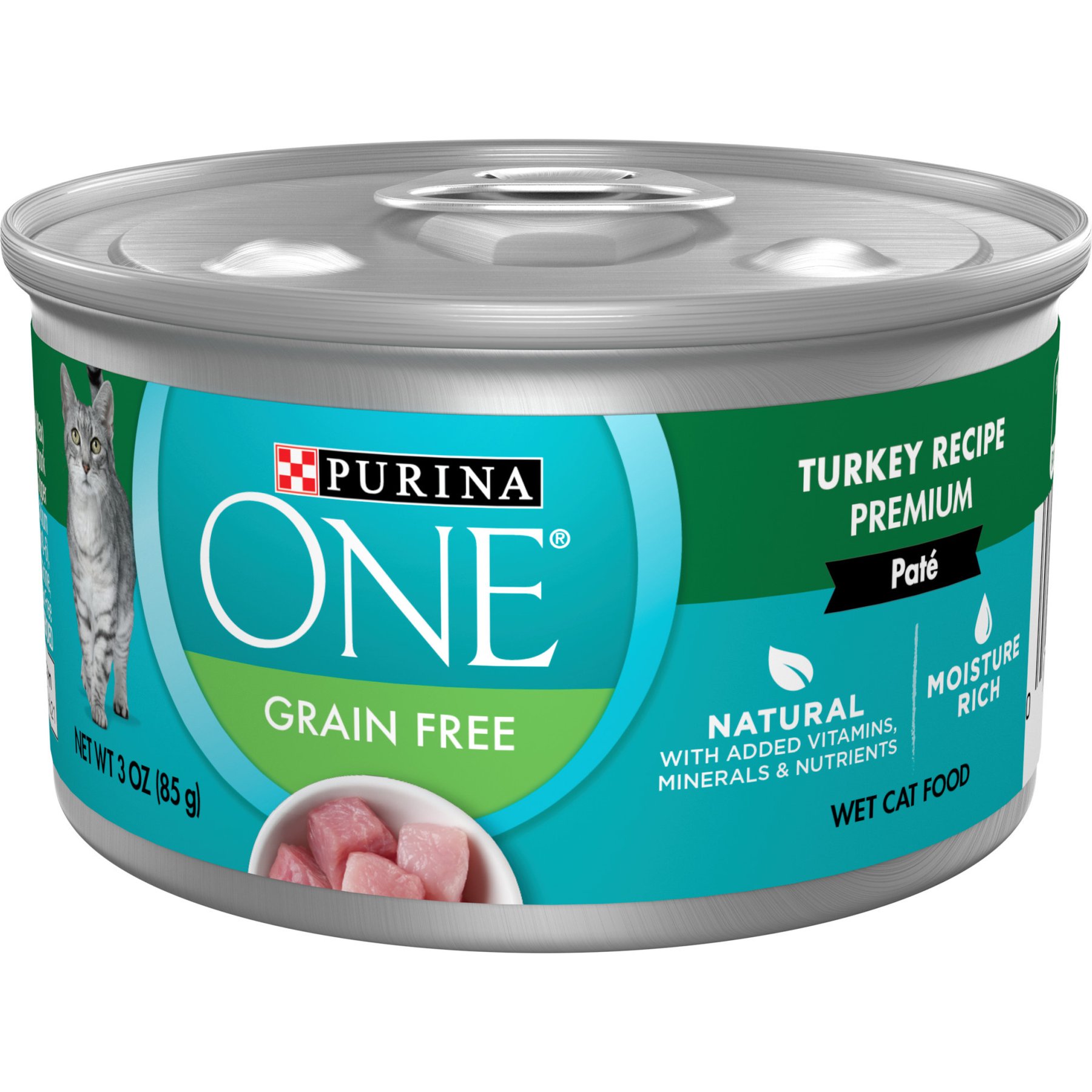 Purina ONE SmartBlend Classic Turkey Pate Canned Cat Food, 3-oz, 24 ct