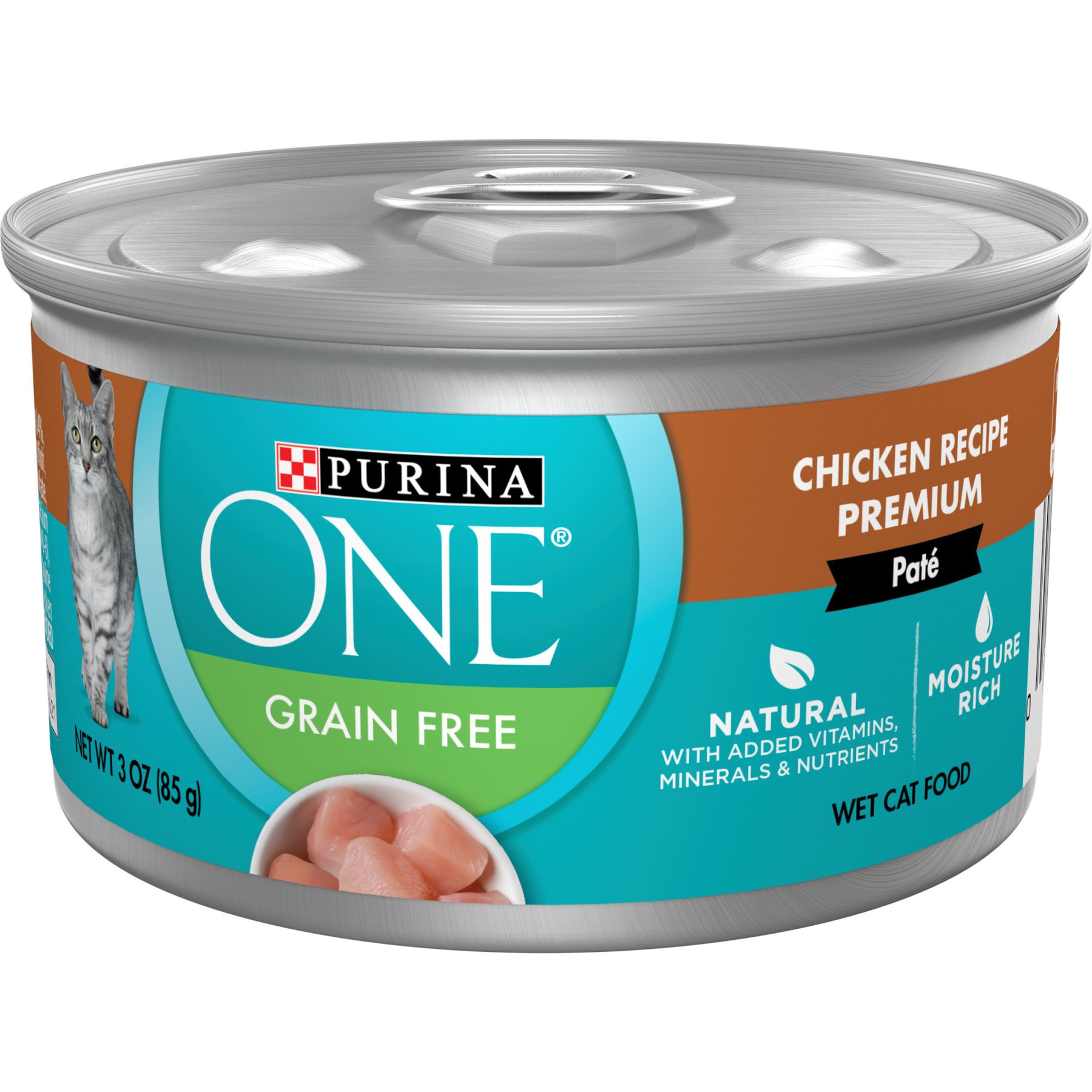 Purina ONE SmartBlend Classic Chicken Pate Cat Food, 3-oz, 24 ct