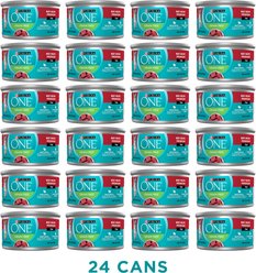 Purina ONE Beef Recipe Pate Grain-Free Natural High Protein Canned Cat Food, 3-oz, case of 24 slide 2 of 8