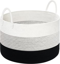 HOMAGICO Cotton Rope Basket Dog & Cat Toy Storage, X-Large: 22 x 13-in, Black