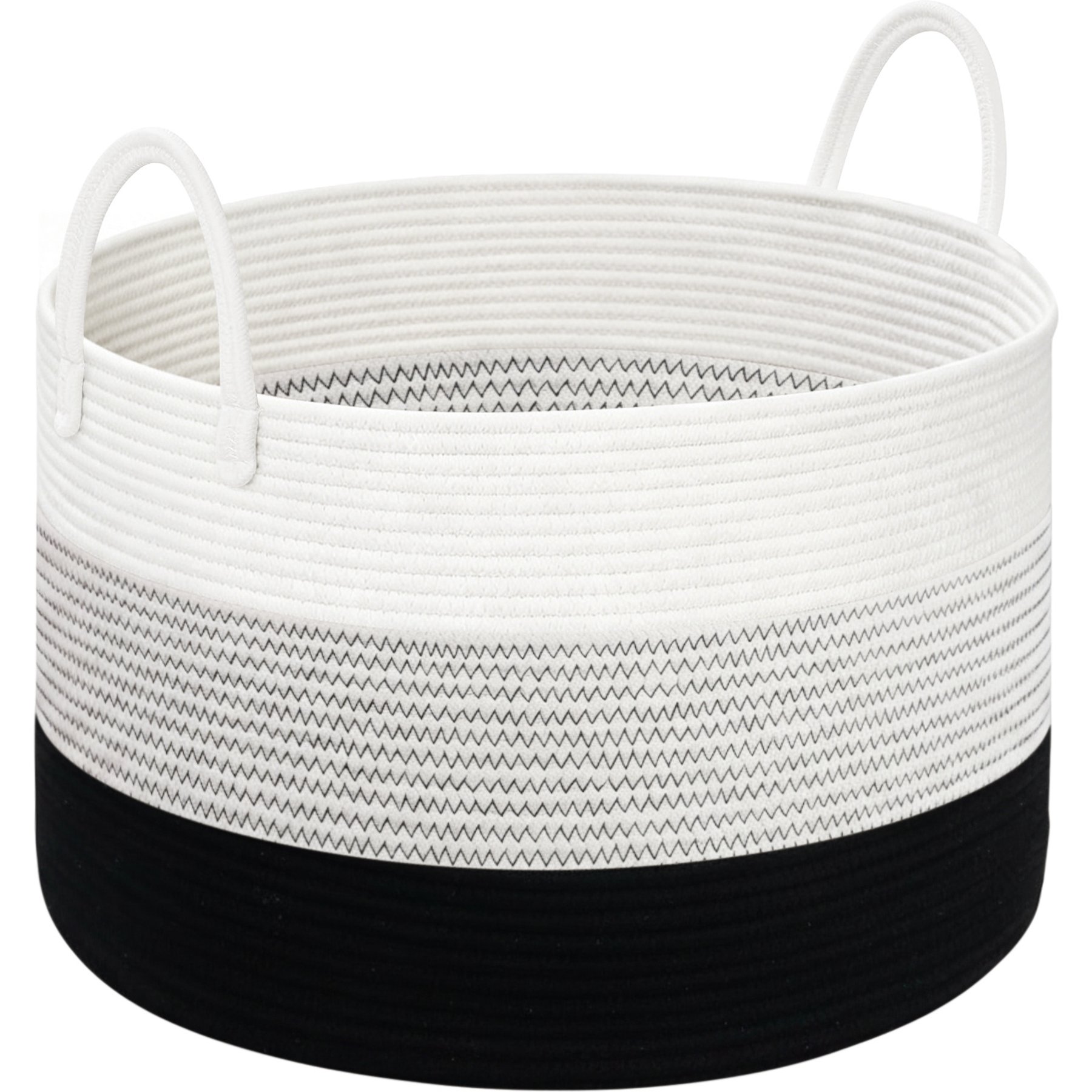 HOMAGICO Cotton Rope Basket Dog & Cat Toy Storage, X-Large: 22 x 13-in, Black