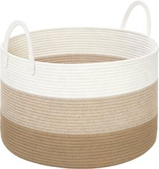 HOMAGICO Cotton Rope Basket Dog & Cat Toy Storage, X-Large: 22 x 13-in, Jute