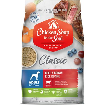 Chicken Soup for the Soul Chicken Soup for the Soul Beef & Brown Rice Recipe Adult Dry Dog Food, 13.5-lb bag