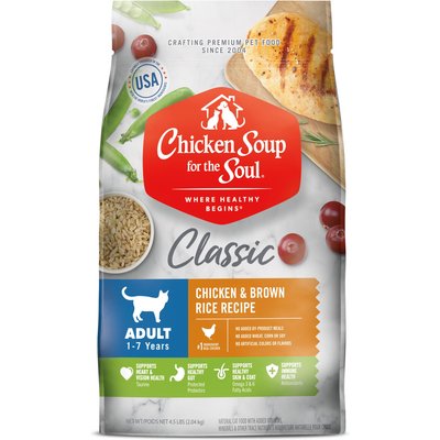 Chicken Soup for the Soul Chicken Soup for the Soul Adult Chicken & Brown Rice Recipe Dry Cat Food, 4.5-lb bag