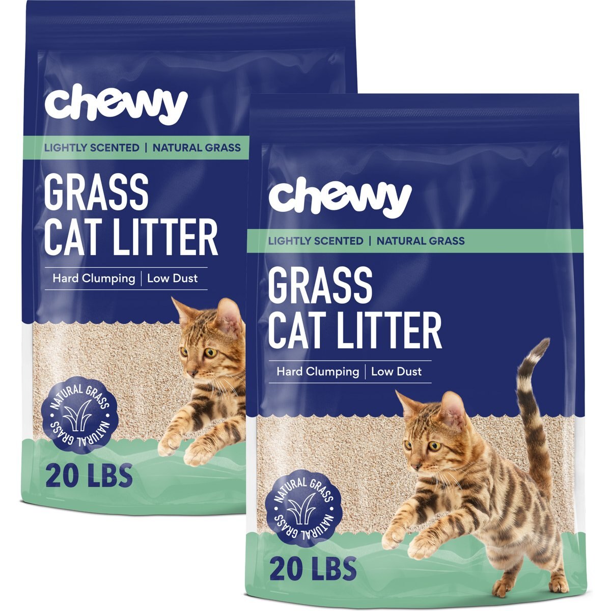 Chewy Made All Natural Lightly Scented Clumping Grass Cat Litter (FORMERLY FRISCO), 40-lb bundle