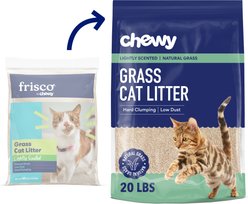 Chewy Made All Natural Lightly Scented Clumping Grass Cat Litter (FORMERLY FRISCO), 20-lb bag