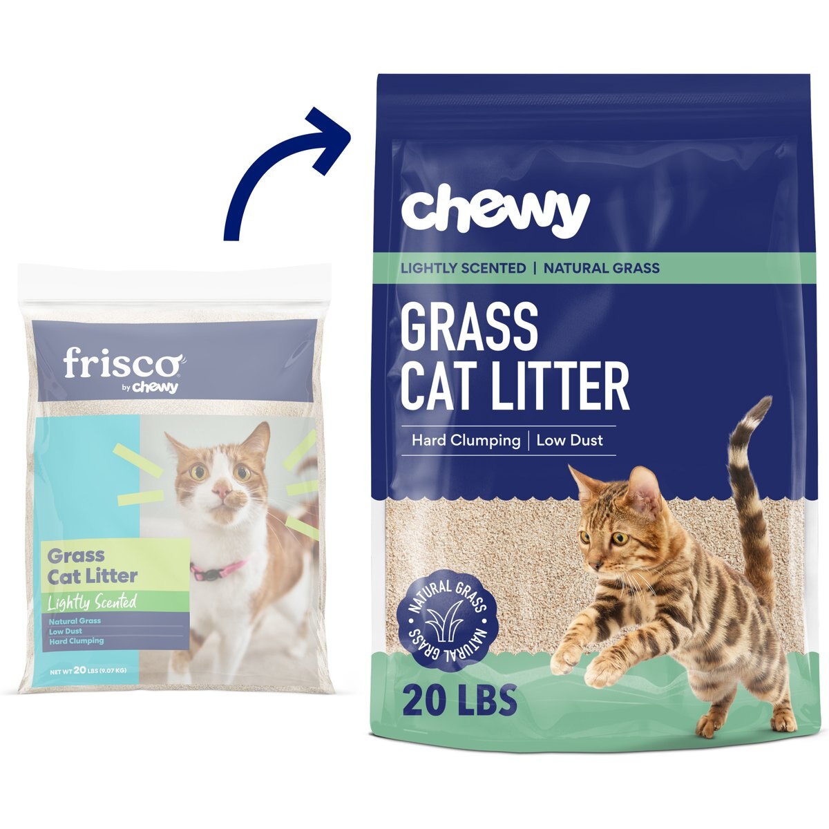 Chewy Made All Natural Lightly Scented Clumping Grass Cat Litter (FORMERLY FRISCO), 20-lb bag