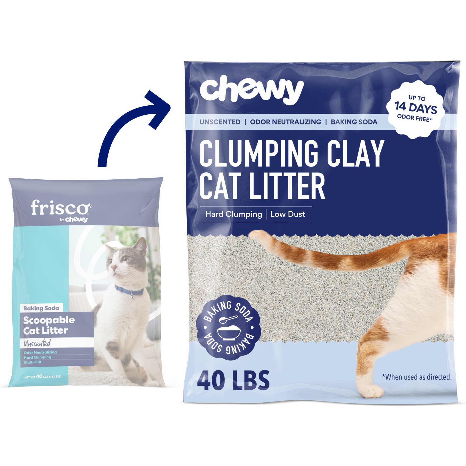 Chewy Made Multi-Cat Baking Soda Unscented Clumping Clay Cat Litter (FORMERLY FRISCO), 40-lb bag