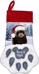 Pet Gifts USA Ferret Black Sable Christmas Stocking, 17 x 10.5-in