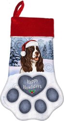 Pet Gifts USA Springer Spaniel Liver Christmas Stocking, 17 x 10.5-in